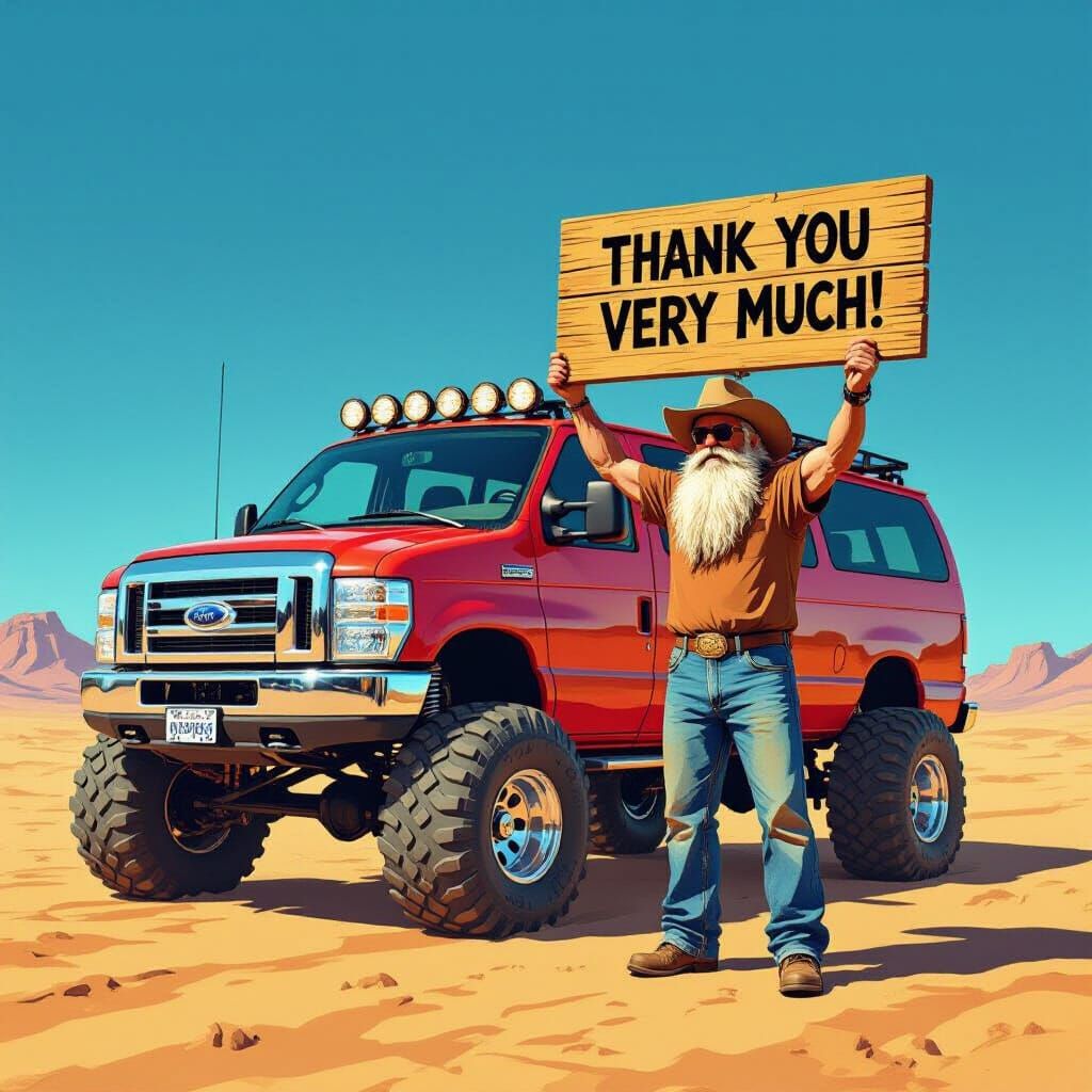 Desert Van Scene Inspired by Moebius