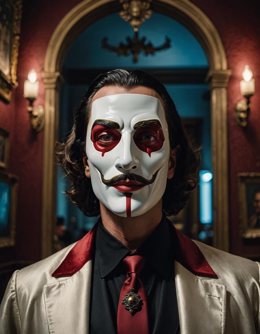 "Dali" white venetian mask