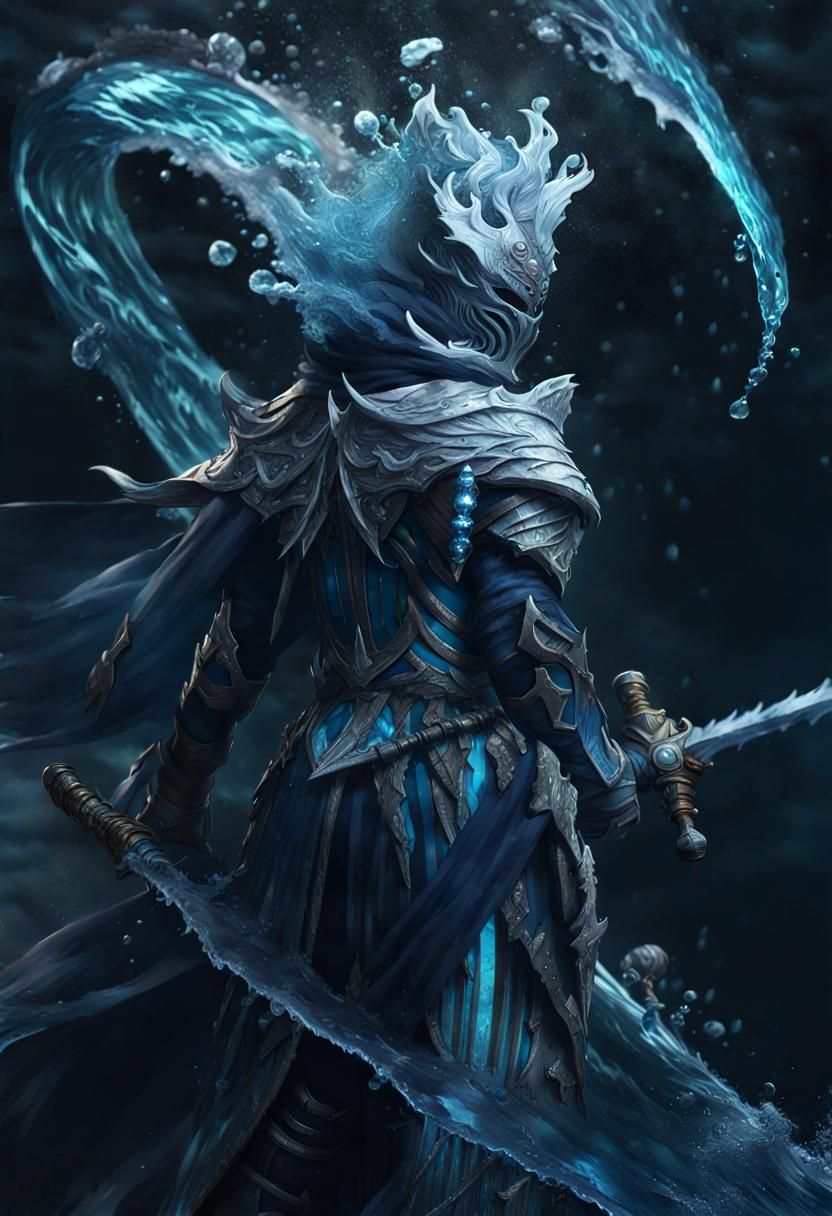 Fierce Water Knight with Iced Water Sword