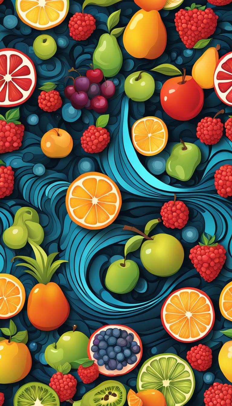 Abstract Fractal Fruit with 3D Shading