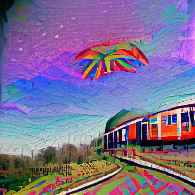 Surreal Train Journey: A Dreamlike Vision