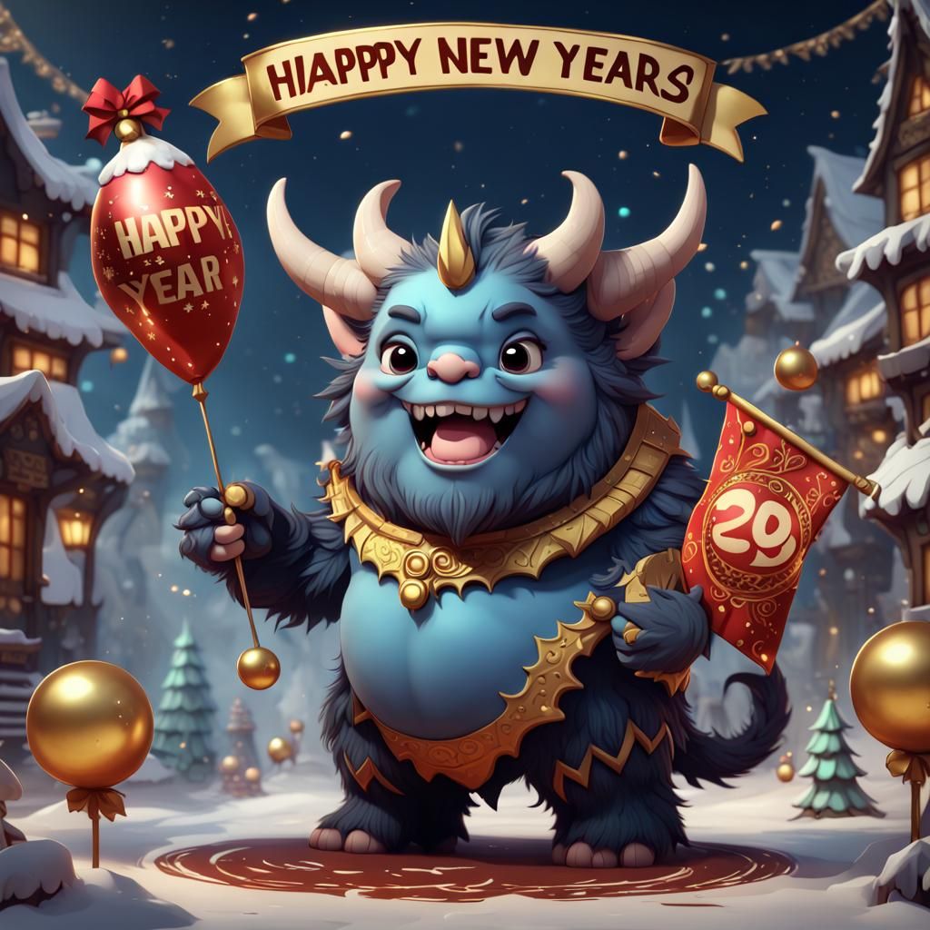 Chibi Behemoth Celebrates New Year