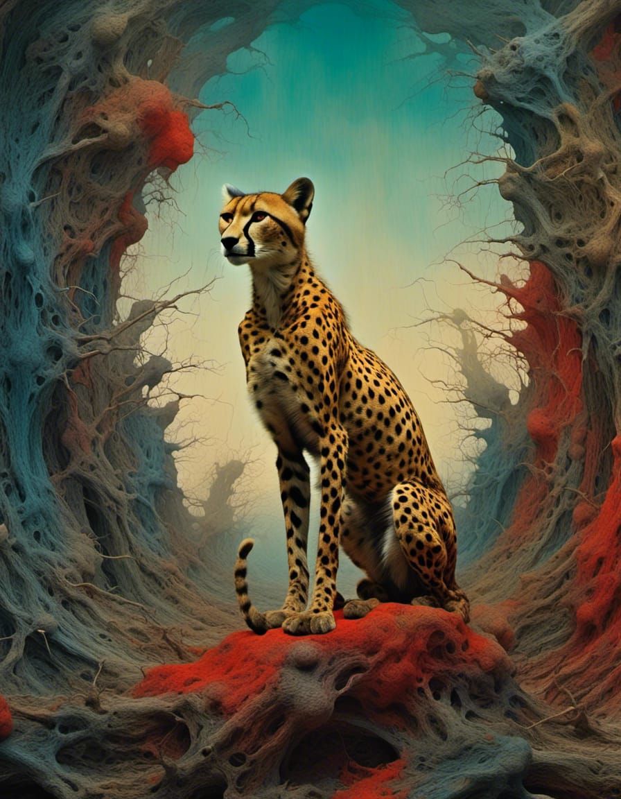A Cheetah in the veldt.