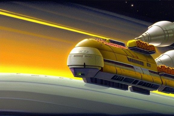 Cargo Freighter Starship: Sci-Fi Concept Art