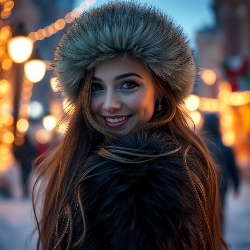 Ethereal Woman in Winter Wonderland