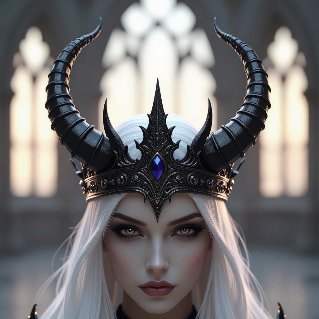 Majestic Single Horn Crown Gothic 3D Model