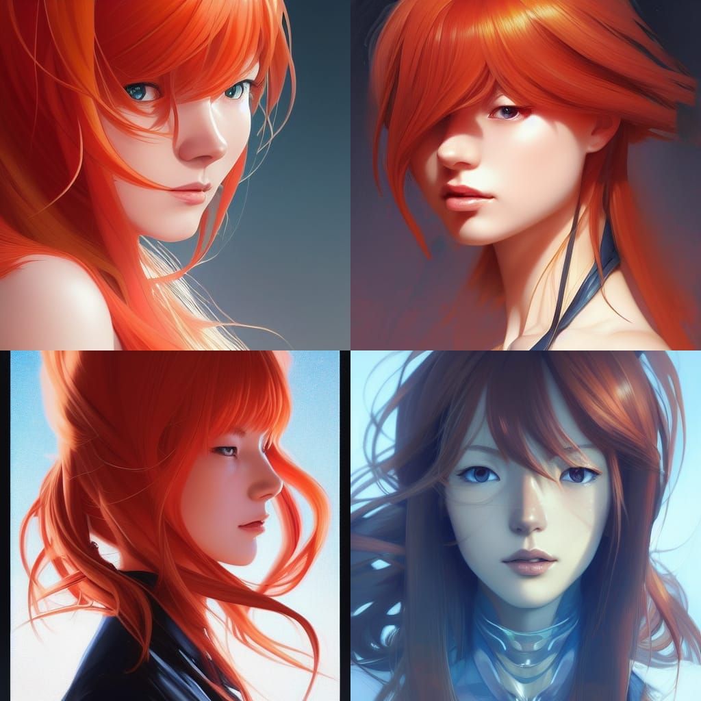 Asuka Langley Soryu Portrait in Art Nouveau Style