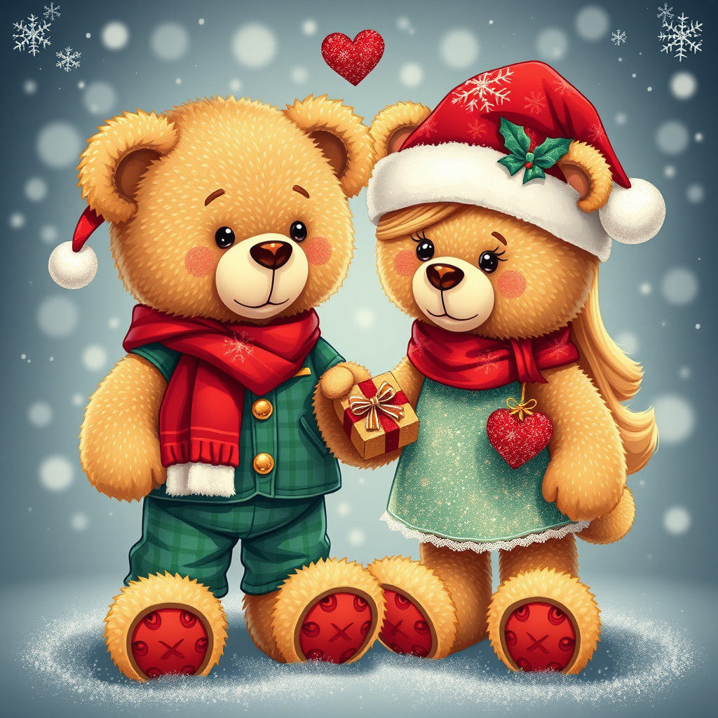 Hip-Hop Teddy Bears Celebrate Christmas with Glitter
