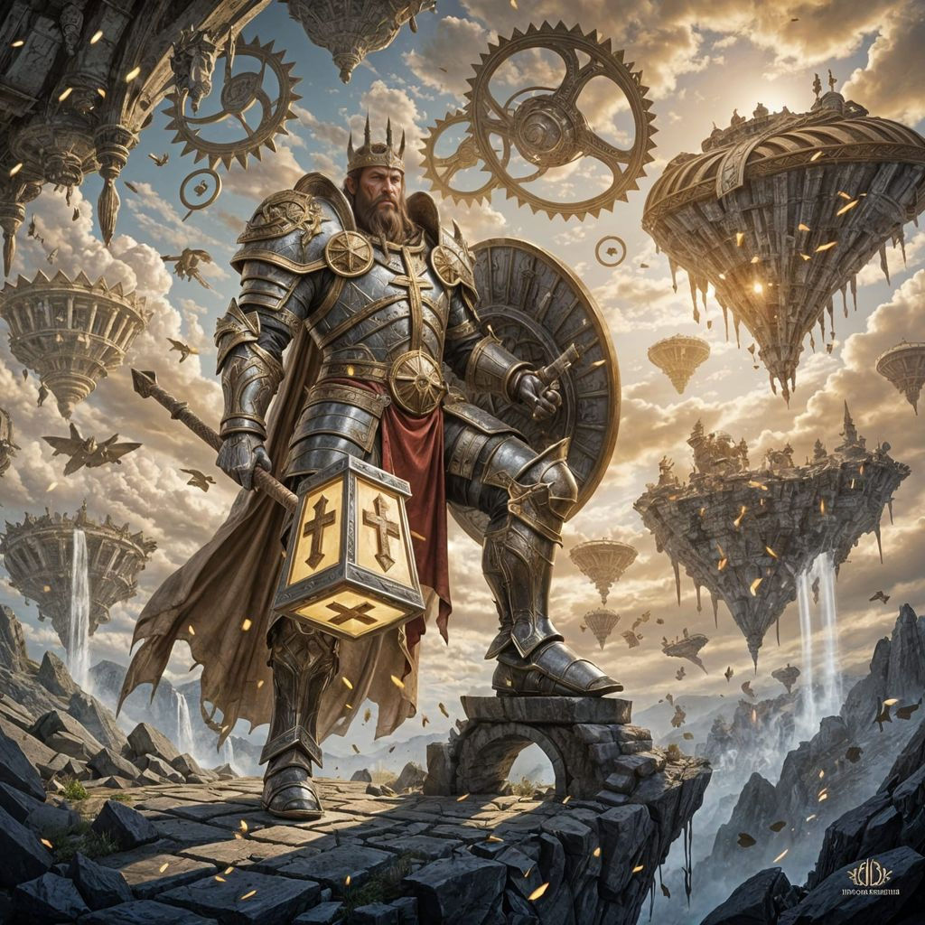 Epic Holy King Barbarian in Detailed Armor