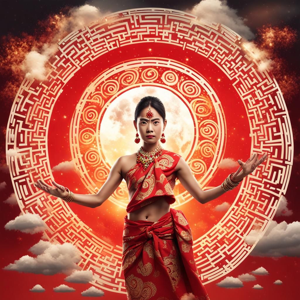 Angry Thai Woman with Steampunk Wings and Aura