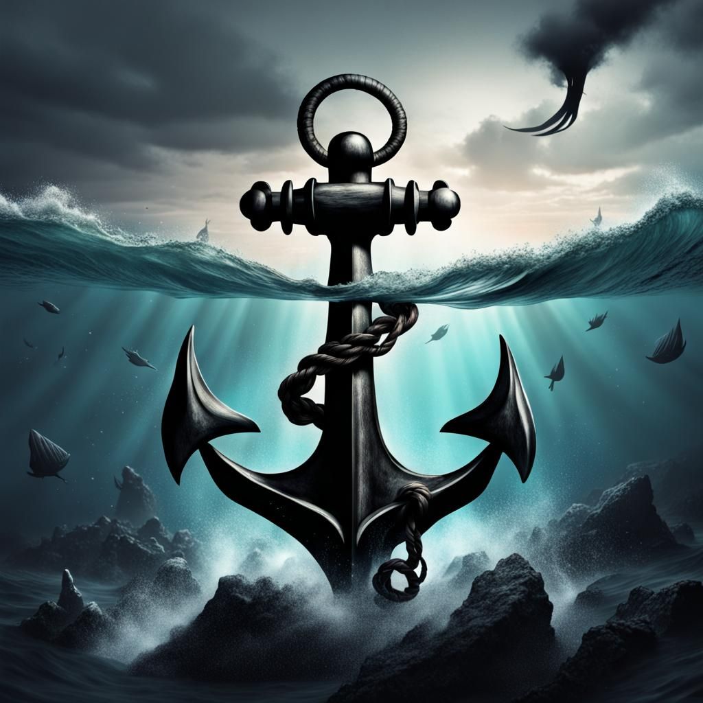 Fantasy Anchor Falling into the Sea