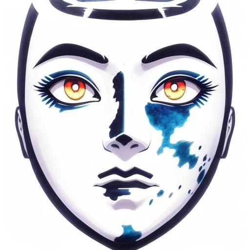 Sad Anime Mask in 8K Resolution