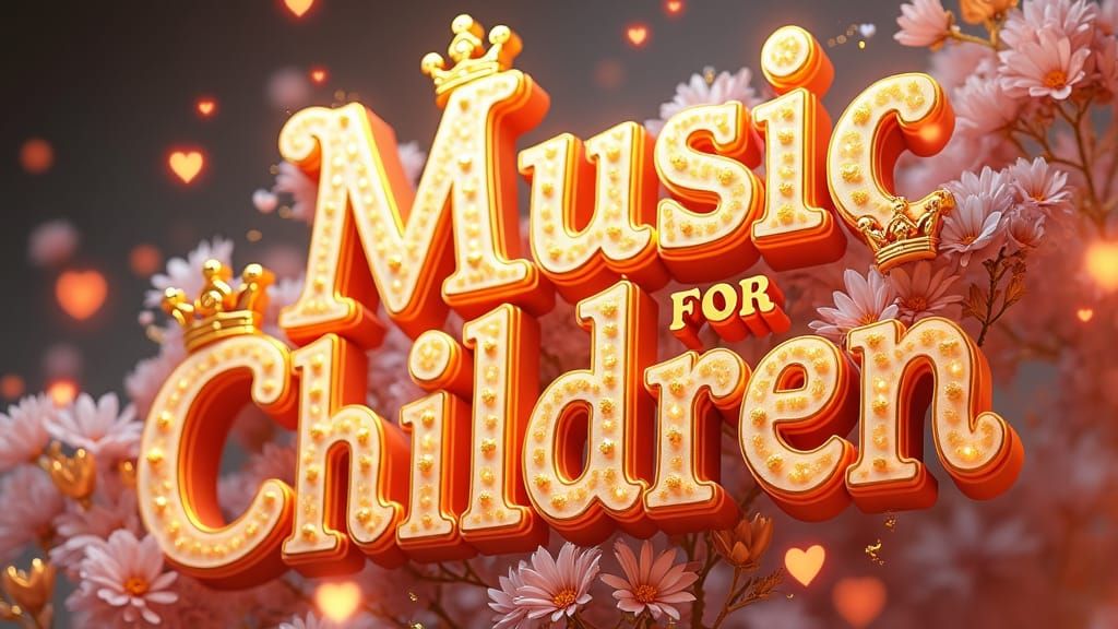 Ornate 3D Illustration of Music for Children