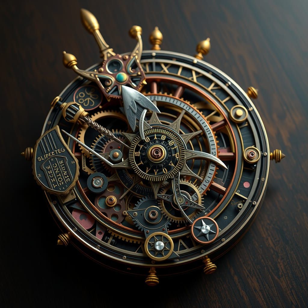 Clockwork Marvel in Opulent, Dark Elegance