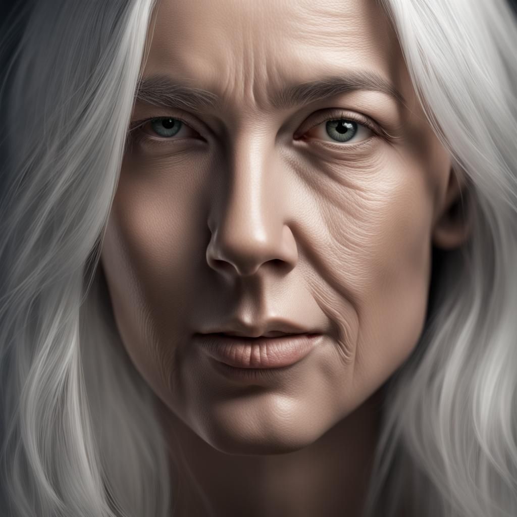 Hyperrealistic Portrait of a Woman with Dragan Effect