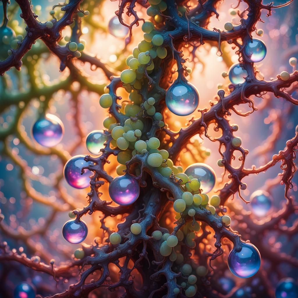 Botanical Surrealism with Electrochemical Dew in Oil Paintin...