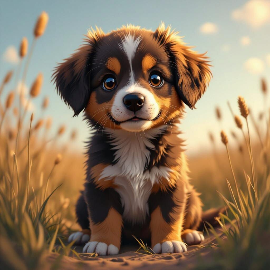 Photorealistic Portrait of a Caramel Dog