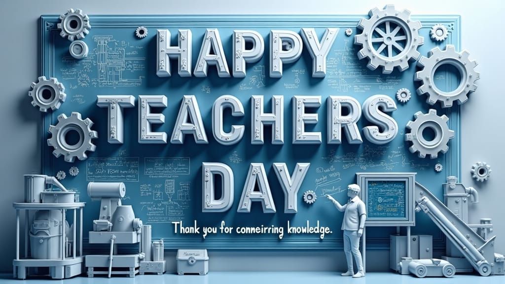 Teachers' Day Card with Conveyor Belt Design