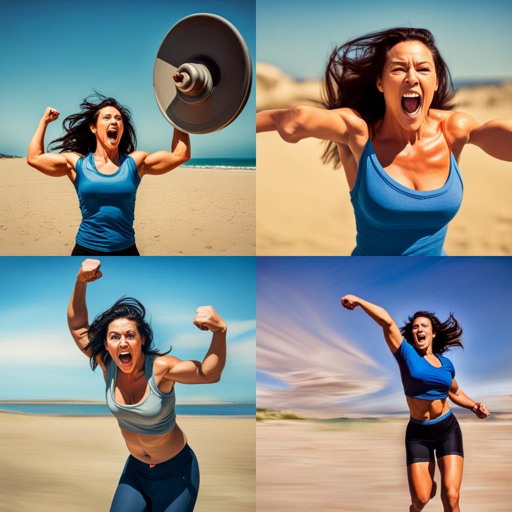 Superheroine in Rembrandt Style on Los Angeles Beach