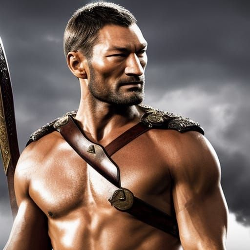 Spartacus Gladiator in Arena Digital Illustration