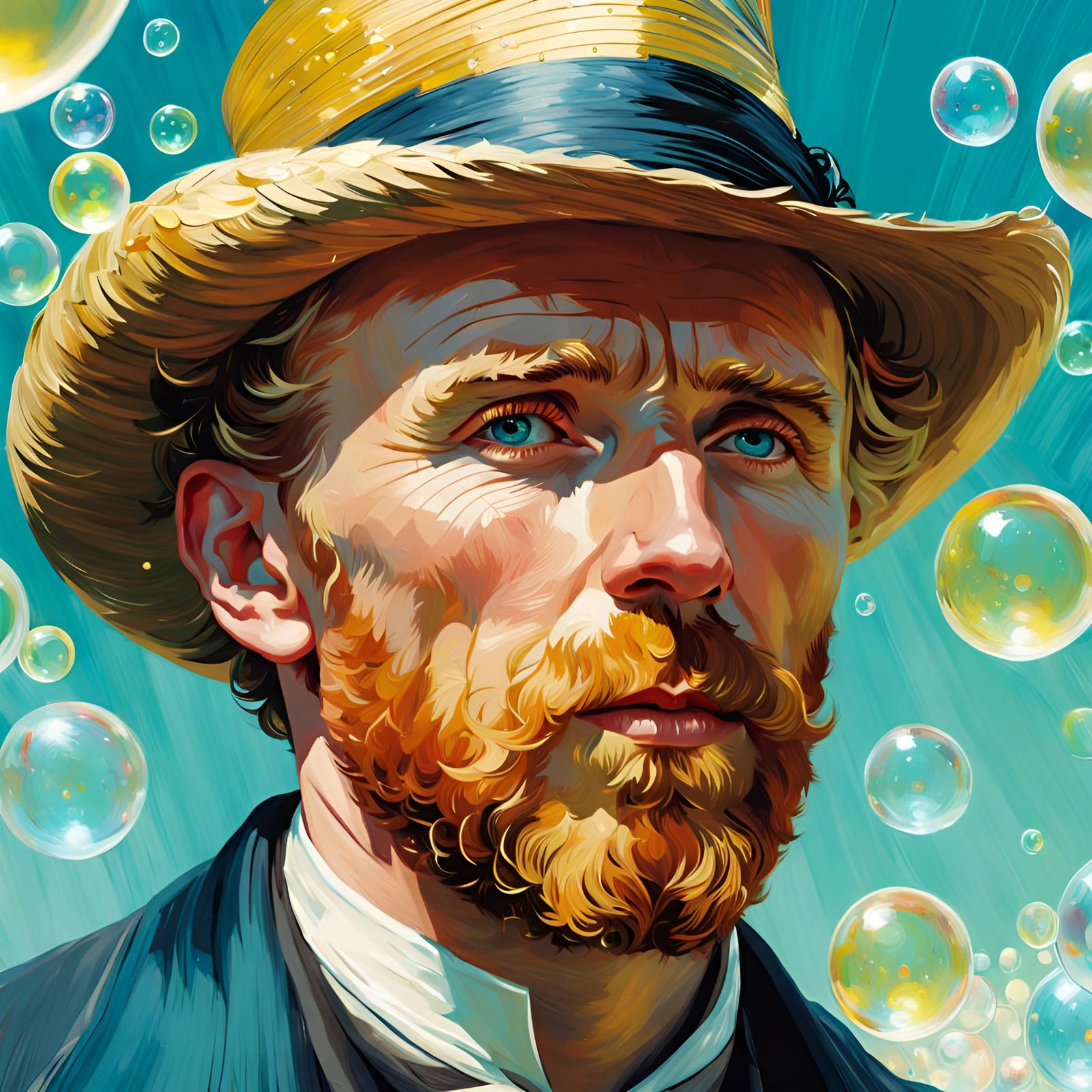 Bubbled Portrait in Pin-Up Art Style