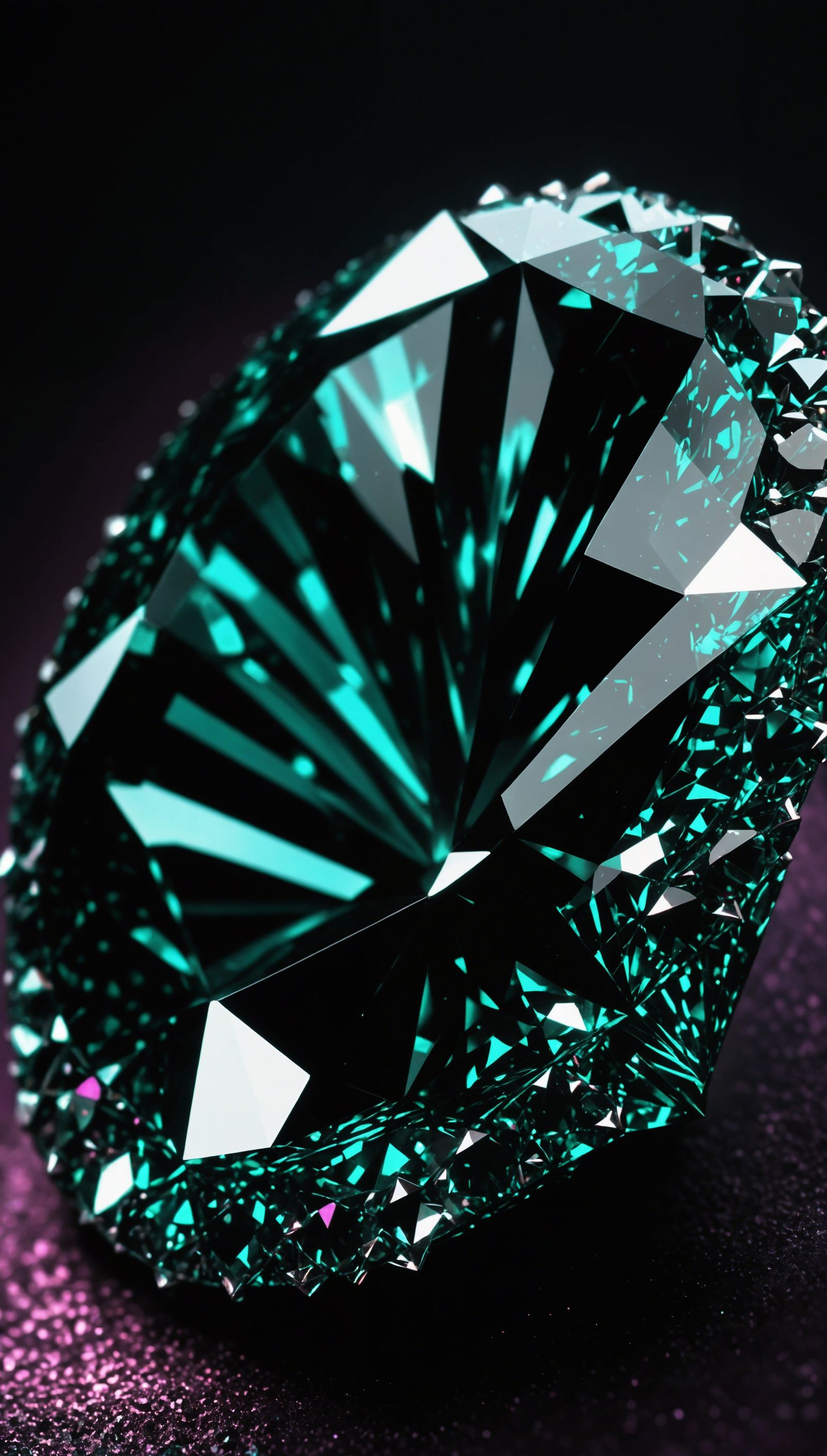 Glittering Black Diamond Gemstone in Dark Fantasy Style