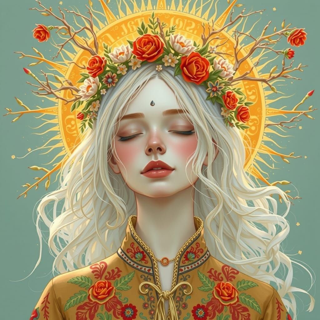 Lady in Folk Art Splendor