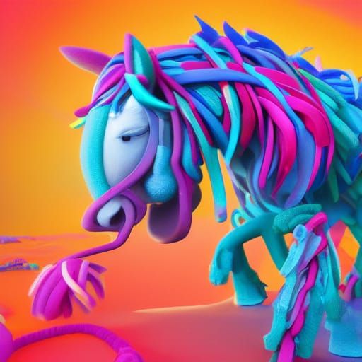 Horses made of pipe-cleaners .