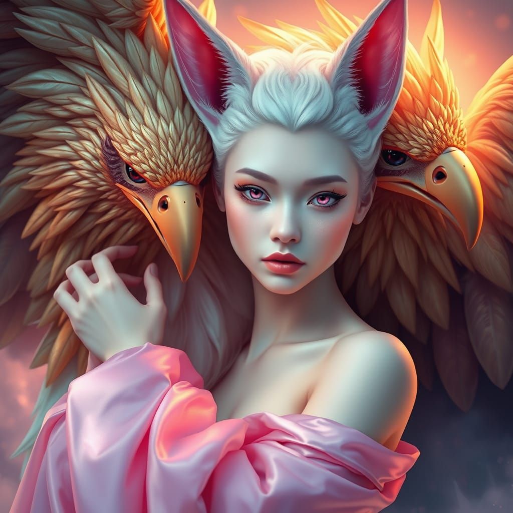 Enchanting Kitsune Goddess in Dreamlike Hyperrealism