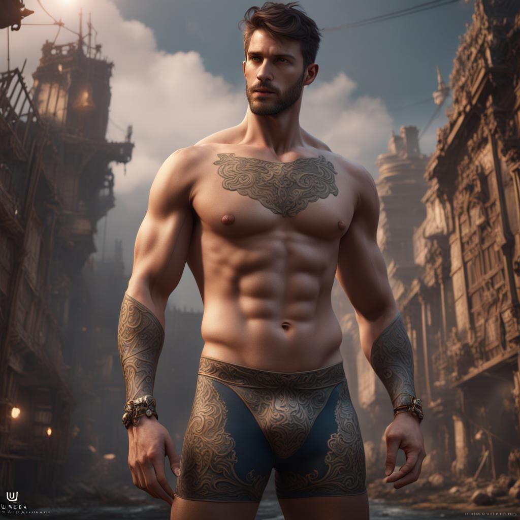 Men in Underwear: Detailed Fantasy Art
