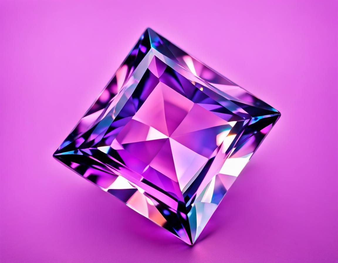 Brilliant Square Gem with Stars