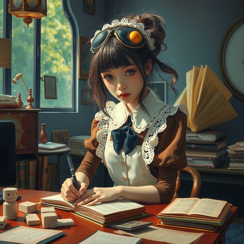 Korean Girl in Klimt-Style Surreal Photo