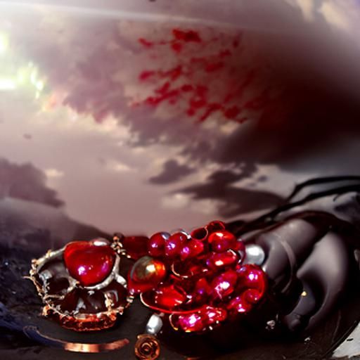 Blood Sky with Necklace Jewels in Red