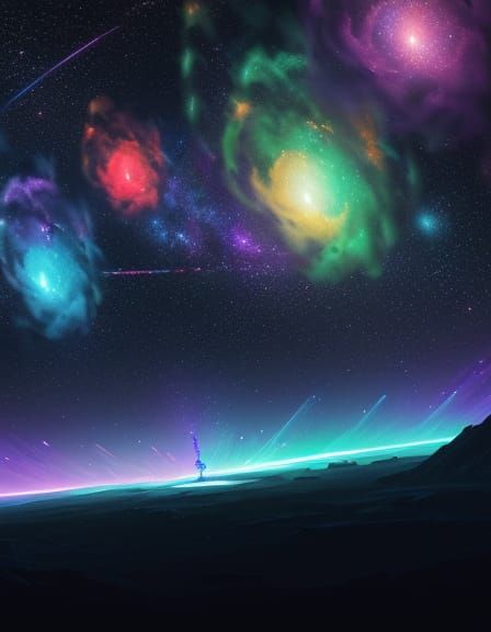 Vibrant Sci-Fi Art with Glowing Neon Lights