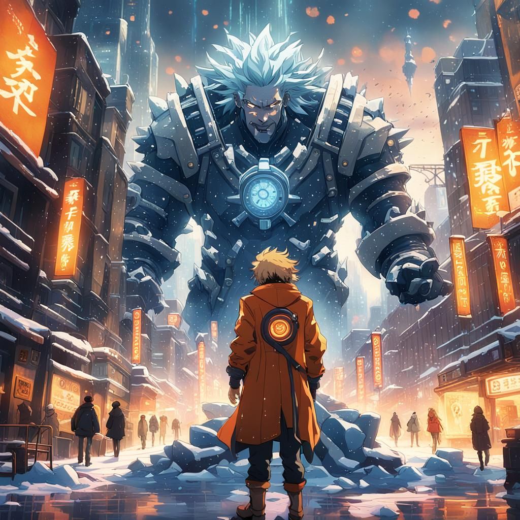 Frozen Cityscape Inspired by Makoto Shinkai