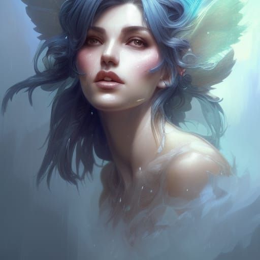 Enchanting Wolf Fairy Portrait in Hyperdetailed Style