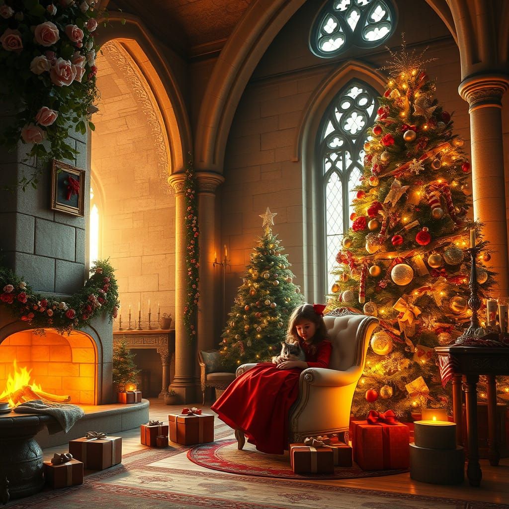 Medieval Renaissance Christmas Scene in a Victorian Estate