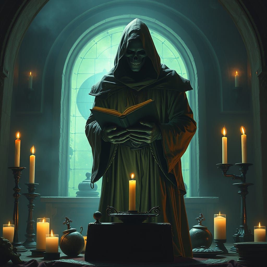 Dark ritual book sacrifice to smite the wrong teachings.