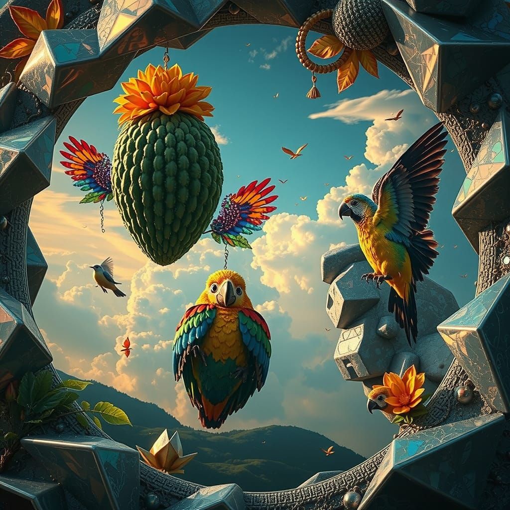 Iridescent Tropical Rainbow: Dazzling Colors