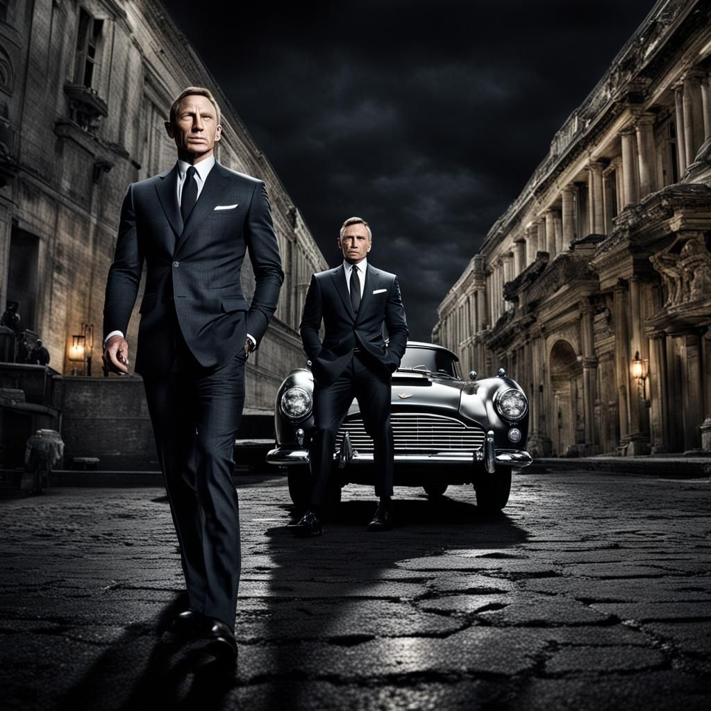 Daniel Craig as James Bond in Hyperrealistic Style