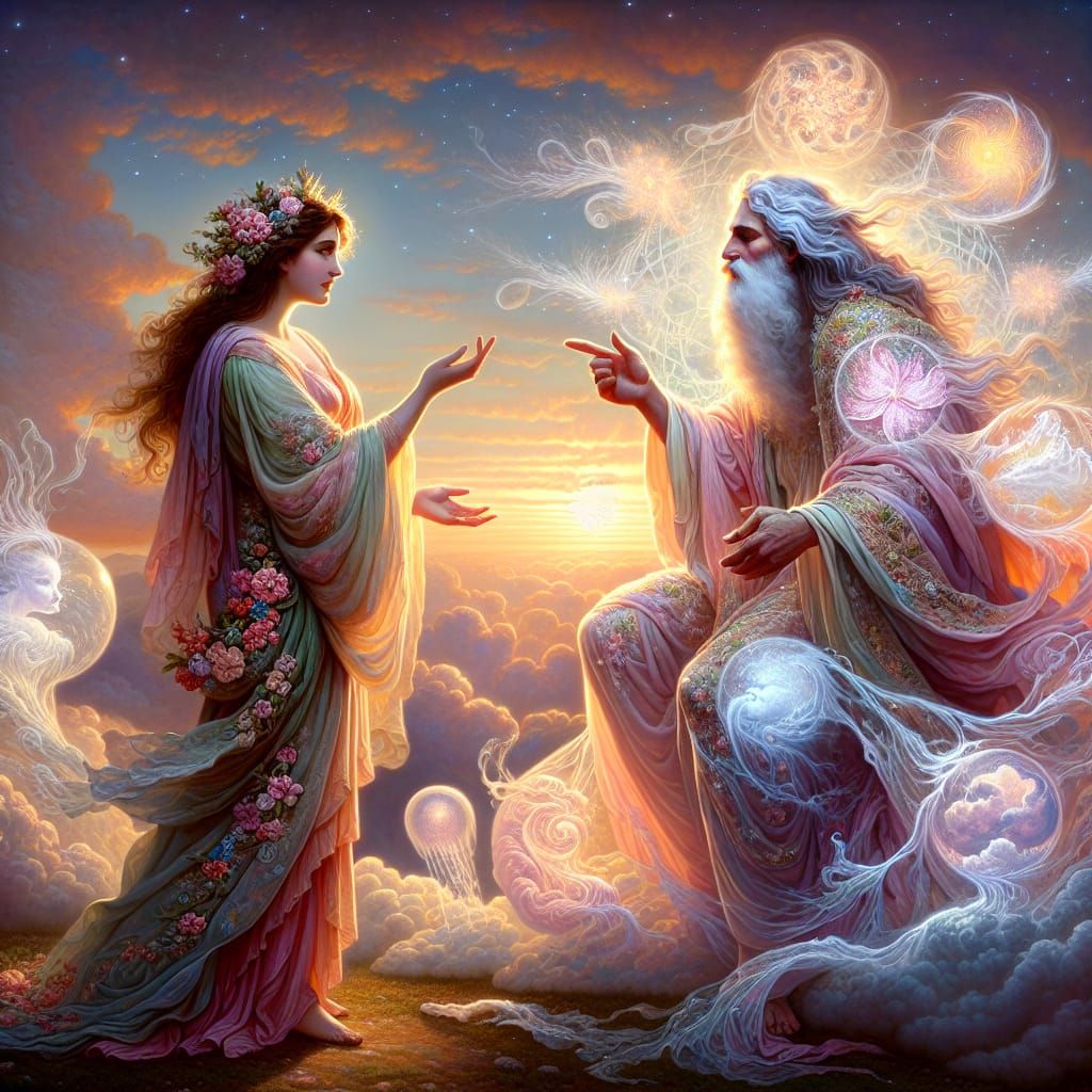 Mother Nature and God Discuss Weather Patterns