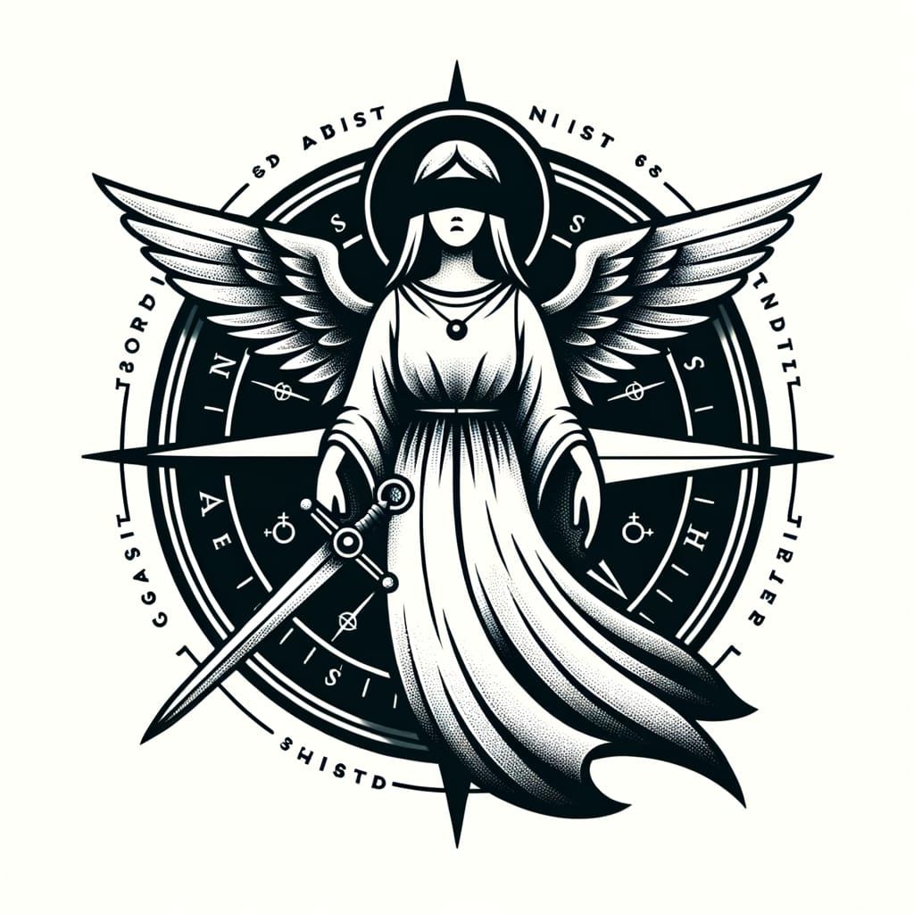 Ghost of White Lady Symbolizing Justice on Compass