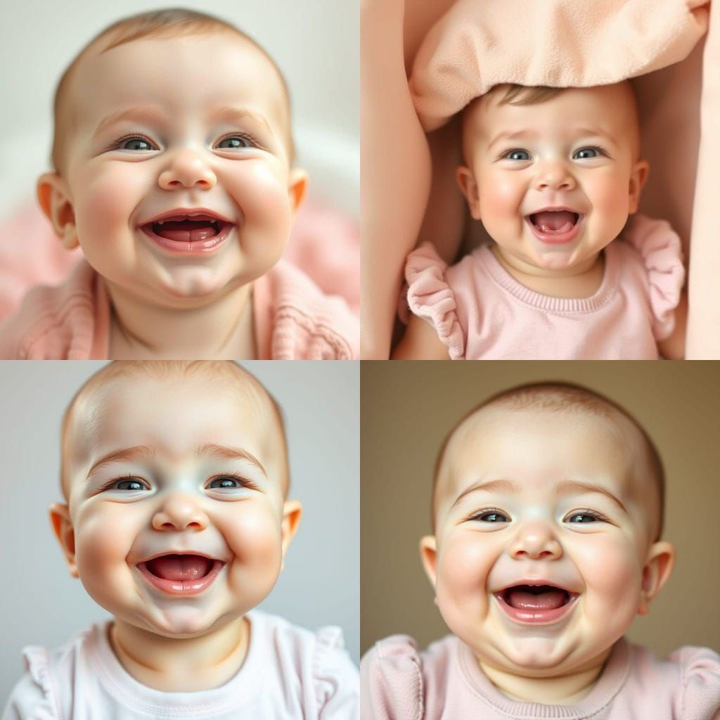 Joyful Baby Portrait in Gentle Pastel Colors