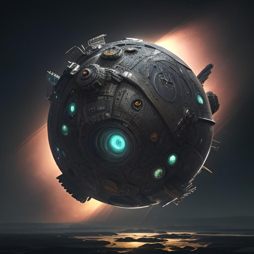 Alien Spaceship Crashing into Saturn's Rings