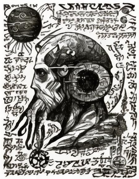 Cosmic Black Hole Ritual in Lovecraftian Style