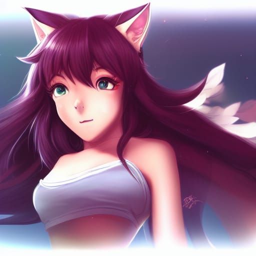 Anime Cat Girl Inspired by Studio Ghibli