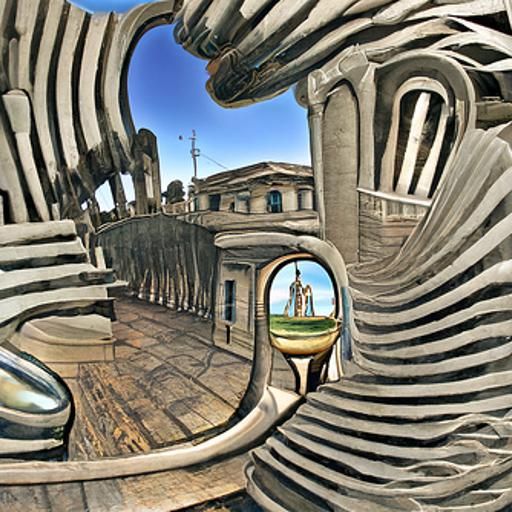 Distorted Liminal World in Surrealist Style