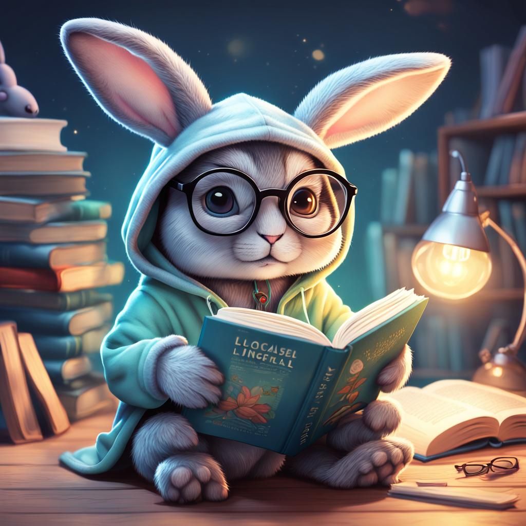 Whimsical Bunny Reads to Alien: Concept Art