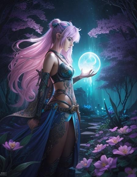 Adorable Pixie in Eerie Forest, 3D Animated Art