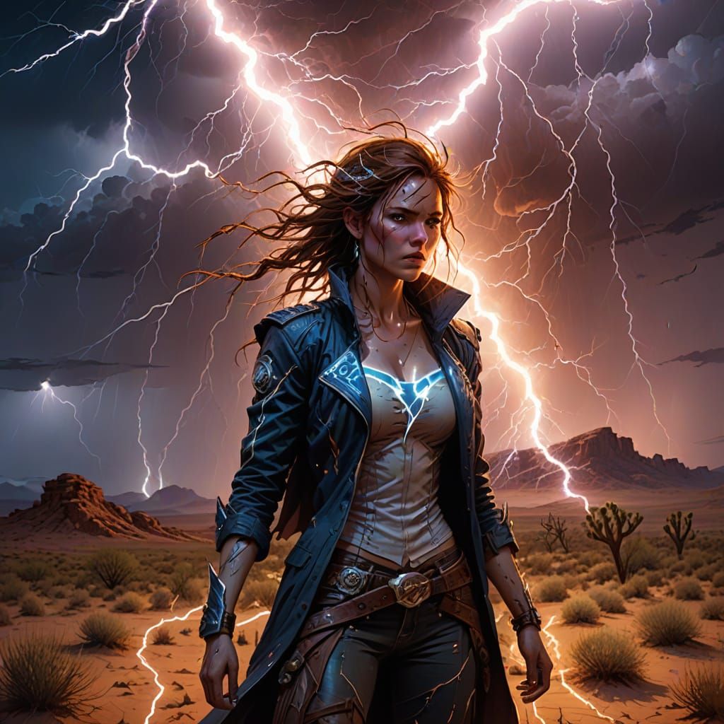 Electric Desert Oasis in Noctilucent Hues